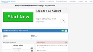 
                            2. Netgear WNR834B Default Router Login and Password