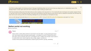 
                            8. Nether portal not working - Server Discussion - Sponge Forums