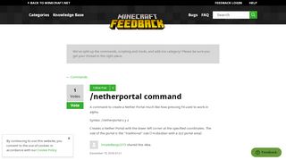 
                            11. /netherportal command – Minecraft Feedback