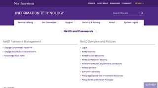 
                            6. NetID and Passwords: Information Technology - Northwestern University