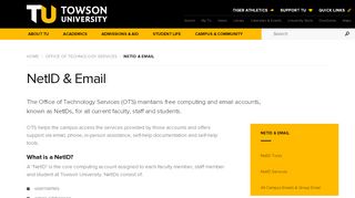 
                            4. NetID & Email | Towson University