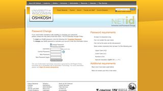
                            9. NetId Password Change - University of Wisconsin Oshkosh