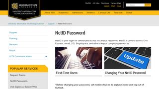 
                            1. NetID Password - University Information Technology Services | KSU