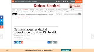 
                            8. Netmeds acquires digital prescription provider Kivihealth ...