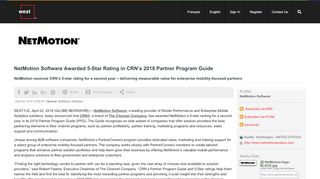 
                            4. NetMotion Software Awarded 5-Star Rating in CRN's 2018 Partner ...