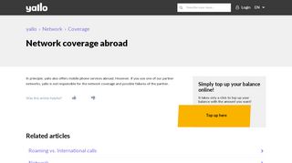 
                            4. Network coverage abroad – yallo