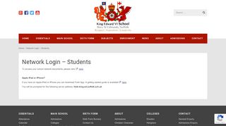 
                            6. Network Login - Students - King Edward VI School