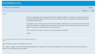 
                            7. NetworkAvailabilityChanged not firing - .NET Development ...