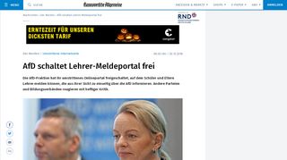 
                            6. Neutralitätsgebot: AfD schaltet Lehrermeldeportal frei - HAZ