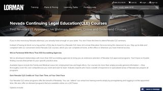 
                            8. Nevada Continuing Legal Education(CLE) Courses | Lorman ...