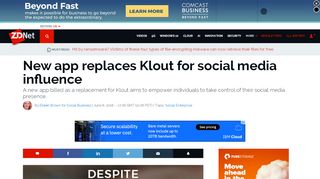 
                            8. New app replaces Klout for social media influence | ZDNet