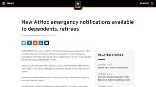 
                            8. New AtHoc emergency notifications available to ... - Army.mil