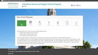 
                            8. New Check Request - Home Page - DHHS CFS