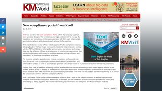 
                            7. New compliance portal from Kroll - KMWorld Magazine