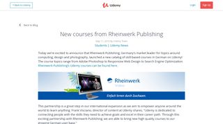 
                            8. New courses from Rheinwerk Publishing | Udemy About