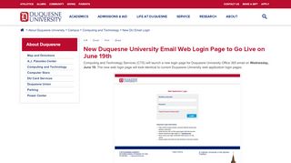 
                            4. New Duquesne University Email Web Login Page to Go Live ...