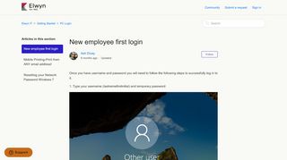 
                            3. New employee first login – Elwyn IT