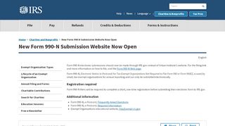 
                            2. New Form 990 N Submission Website Now Open | Internal Revenue ...