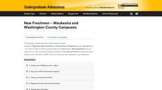 
                            9. New Freshmen – Waukesha and Washington County Campuses ...