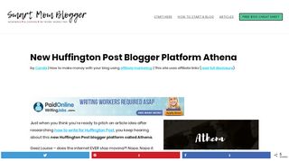 
                            7. New Huffington Post Blogger Platform Athena - Smart Mom Blogger