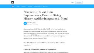 
                            4. New in NGP 8: Call Time Improvements, External Giving History ...