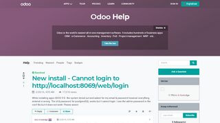 
                            1. New install - Cannot login to http://localhost:8069/web/login | Odoo