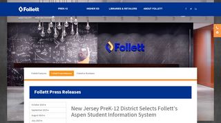 
                            8. New Jersey PreK-12 District Selects Follett's Aspen Student ...