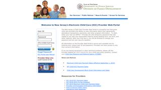 
                            4. New Jersey's Electronic Child Care (ECC) Provider Web Portal Login