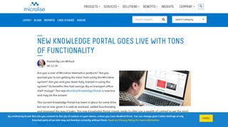 
                            3. New Knowledge Portal Goes Live With Tons of Functionality - Microlise