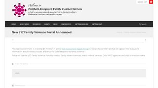 
                            3. New L17 Family Violence Portal Announced - NIFVS