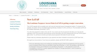 
                            2. New LaTAP - Louisiana Department of Revenue