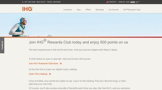 
                            2. New member bonus! Earn 500 points when you enroll in IHG ...