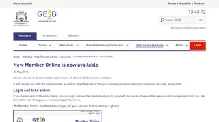 
                            4. New Member Online is now available - GESB