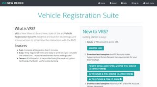 
                            4. New Mexico's Online Motor Vehicle Registration Suite