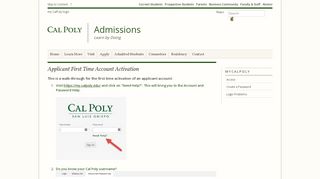 
                            9. New MyCalPoly Access Admissions - Cal Poly, San Luis Obispo