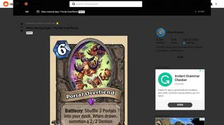 
                            5. New neutral epic: Portal Overfiend : hearthstone - Reddit