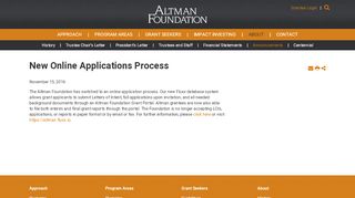 
                            5. New Online Applications Process | Altman Foundation