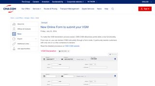 
                            6. New Online Form to submit your VGM - CMA CGM