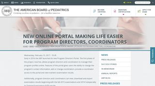 
                            1. New Online Portal Making Life Easier for Program Directors ...