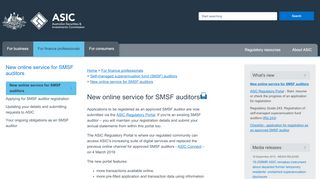 
                            6. New online service for SMSF auditors | ASIC - Australian Securities ...