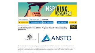 
                            8. New Opportunities:Australian Synchrotron 2019/3 Proposal ...