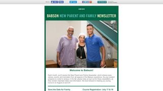 
                            9. New Parent and Family Newsletter - Welcome to Babson!