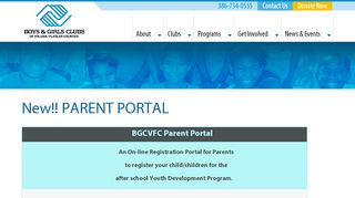 
                            7. New!! PARENT PORTAL - the Boys & Girls Clubs of Volusia/Flagler