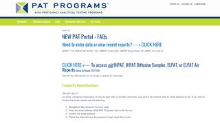 
                            1. NEW PAT Portal - FAQs - AIHA Proficiency Analytical Testing Programs