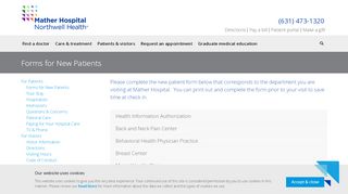 
                            3. New Patient Forms - Mather Hospital