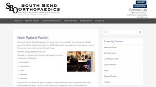 
                            4. New Patient Information - South Bend Orthopaedics in Indiana