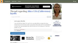 
                            3. new pay checks - post regarding Altice USA (Cablevision) layoffs
