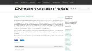 
                            1. New Pensioners' Web Portal - CN Pensioners Association of Manitoba