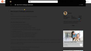 
                            3. New Portal 2 Challenge Leaderboards : Portal - Reddit