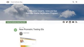 
                            7. New Prometric Testing IDs | Oracle Certification …